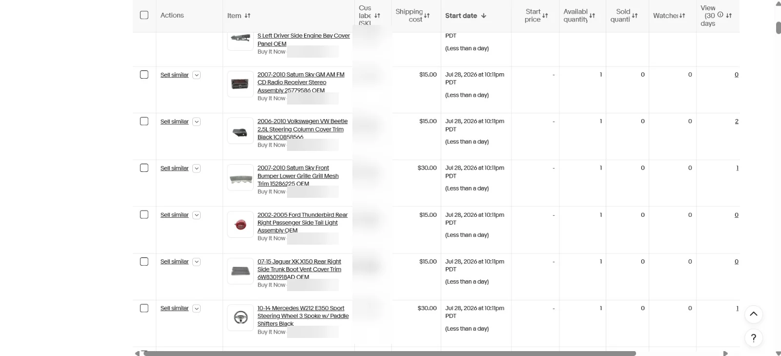 Mixed-brand, quantity-one used inventory